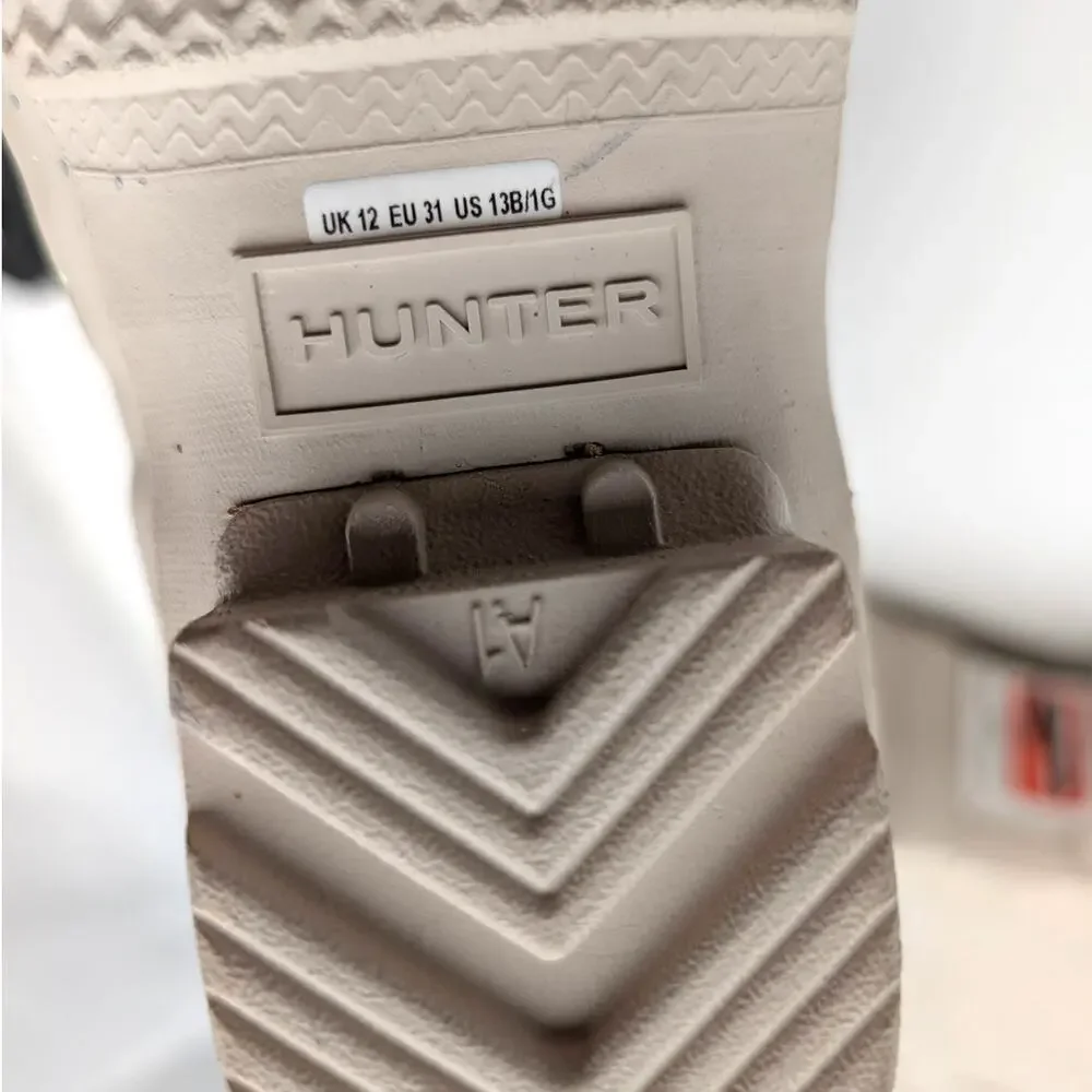 Hunter Original Giant Glitter Waterproof Rain Boots Kids' Ivory Size US13 EU31